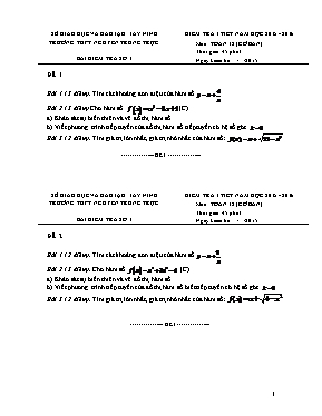 Đề kiểm tra 1 tiết Giải tích 12 - Đề 2